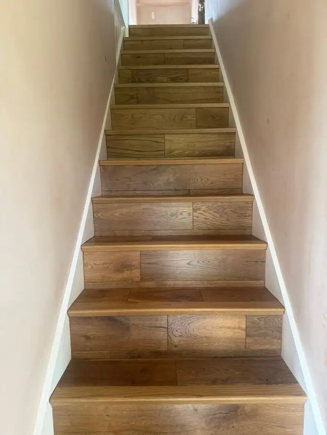 Real wood fitted to stairs